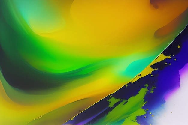 Una pintura abstracta colorida con un fondo verde