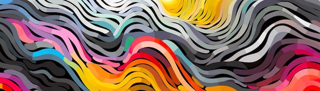 Una pintura abstracta colorida de líneas onduladas imagen generativa de ai