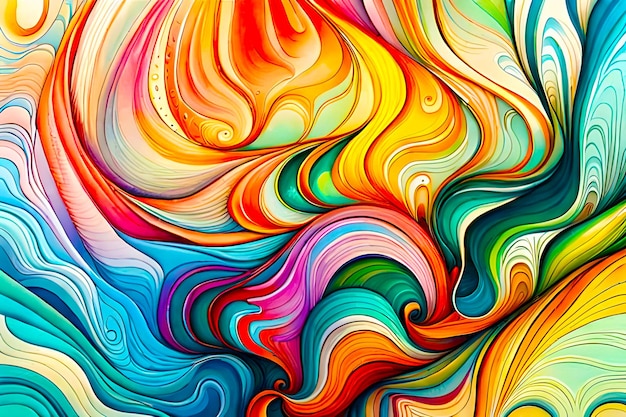 Una pintura abstracta colorida con la palabra arte en ella.