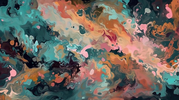 Una pintura abstracta colorida con la palabra galaxia en ella.