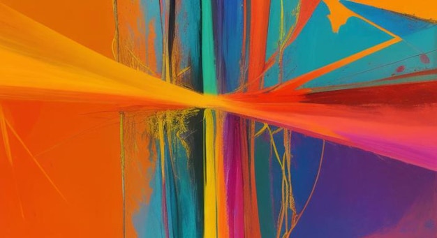 Pintura abstracta colorida con pinceladas audaces