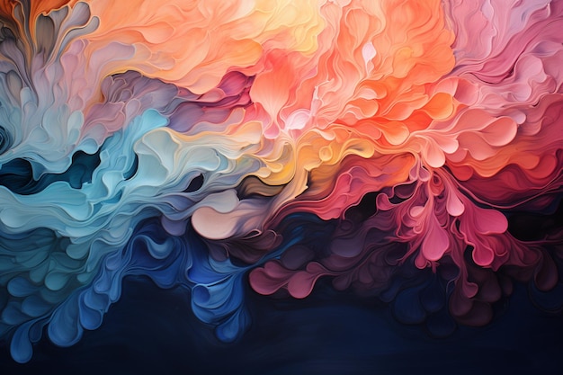 Pintura abstracta de un colorido remolino de líquido y agua generativa ai