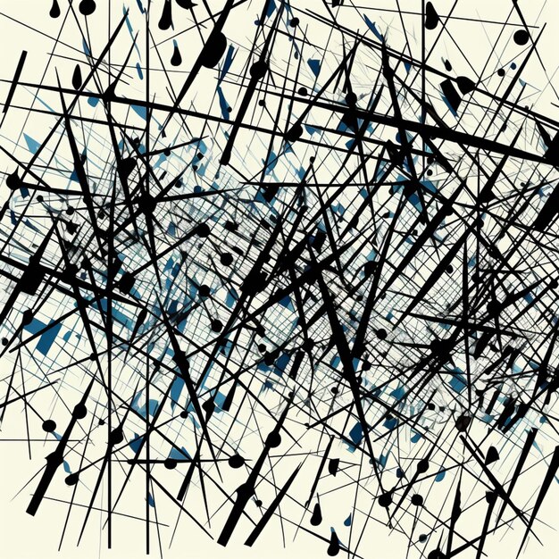 Foto pintura abstracta de un diseño negro y azul con muchos puntos pequeños