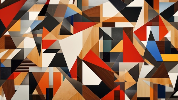 una pintura abstracta con formas y colores geométricos