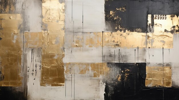 Pintura abstracta de oro y negro por Emo Iriarte