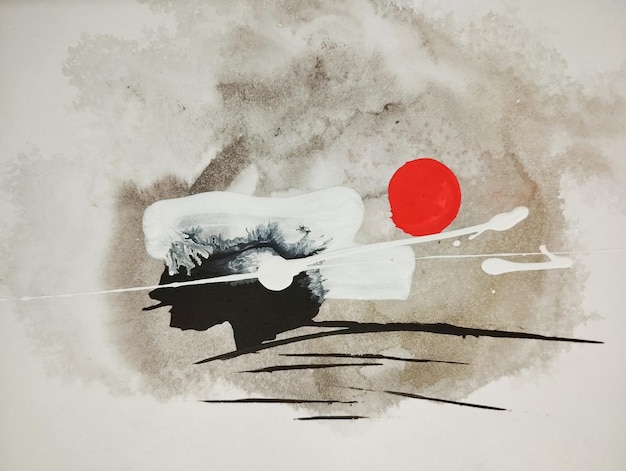 Pintura abstracta de paisaje zen composición de colores