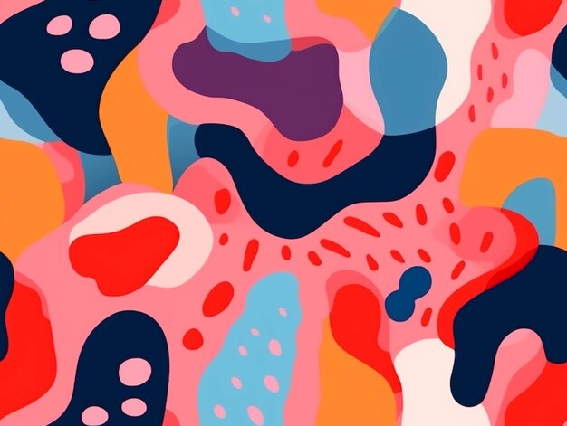 Pintura abstracta de un patrón colorido con muchas formas generativas ai