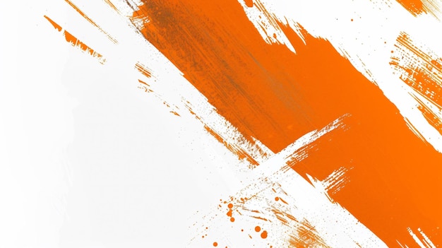 Pintura abstracta con pinceladas naranjas y blancas