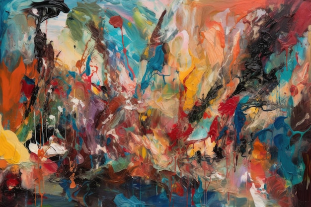 Pintura abstracta pintada con pinturas al óleo