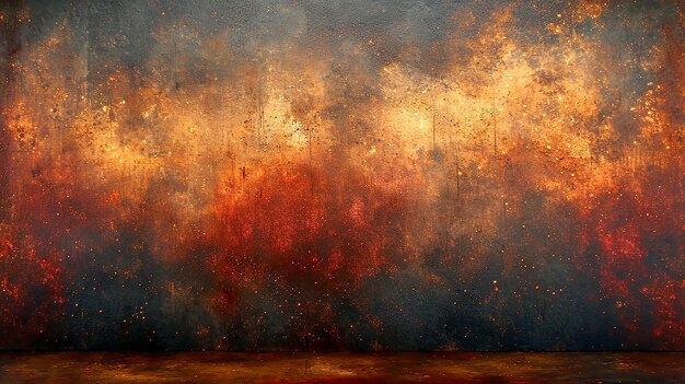 Pintura abstracta psicodélica espacio oxidado