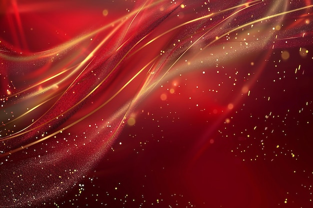 una pintura abstracta roja y dorada de un remolino rojo y dorado