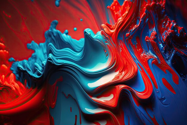 Una pintura abstracta en rojo, azul y negro IA generativa