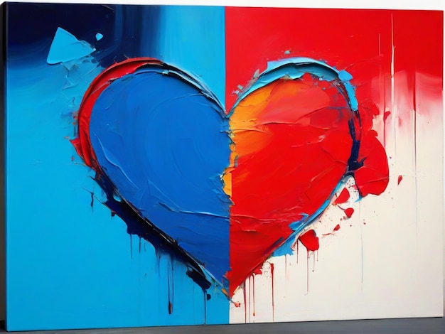 Pintura abstracta de la ruptura en el día de San Valentín