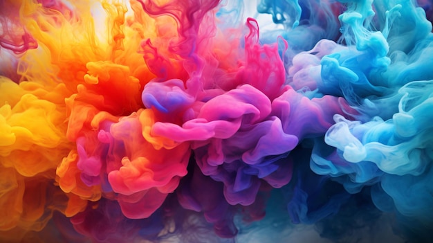 una pintura abstracta de salpicaduras coloridas en el estilo de la formación de fluidos ilustraciones vibrantes