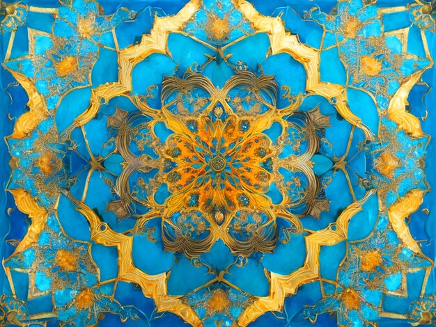 Foto pintura abstracta técnica arabesca simétrica magnífica imagen de textura interesante descargada