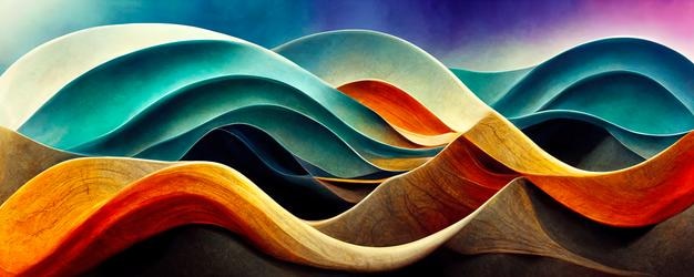 Pintura abstracta textura de color patrón futurista moderno color cuerpo ondas de pintura
