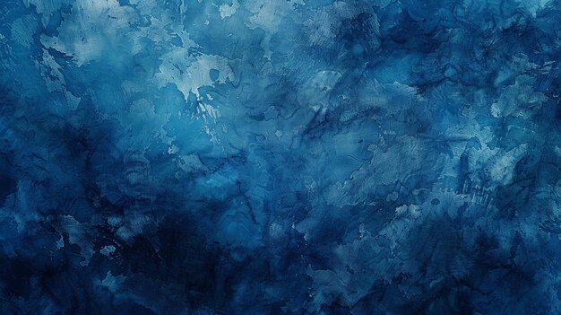 Pintura abstracta con tonos de azul y texturas