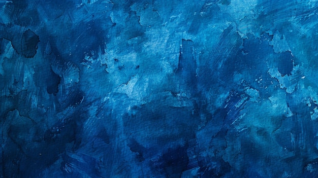Pintura abstracta con tonos de azul y texturas