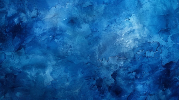 Pintura abstracta con tonos de azul y texturas