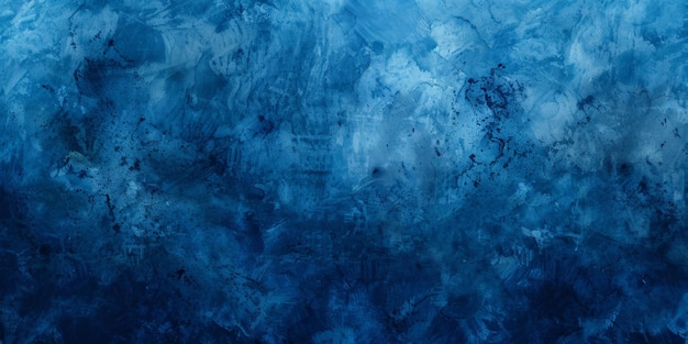 Pintura abstracta con tonos de azul y texturas