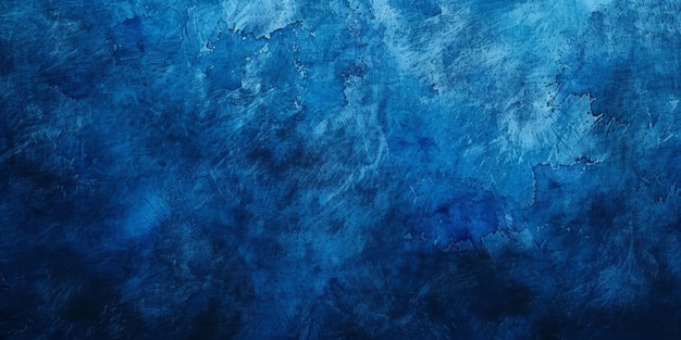 Pintura abstracta con tonos de azul y texturas