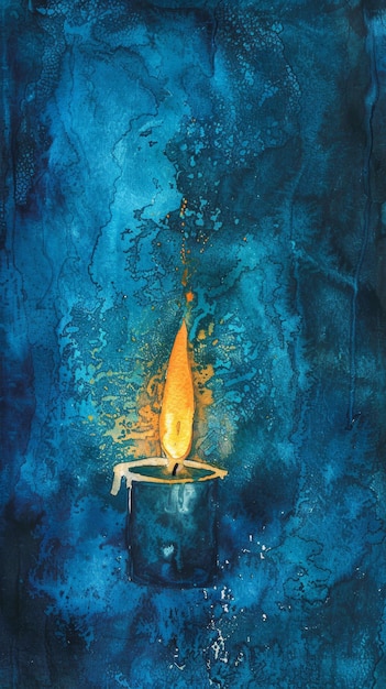 Pintura abstracta con una vela