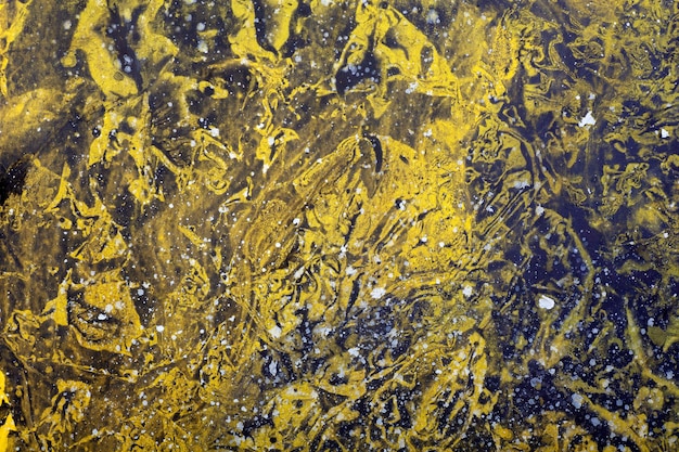 Pintura abstrata colorida mídia mista Decoração e textura feita com azul com cinza e amarelo