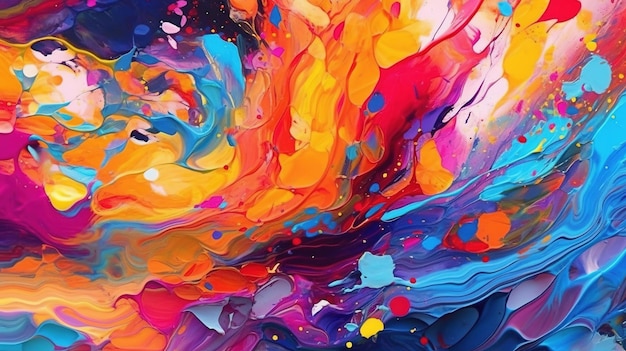 Pintura abstrata com cores vibrantes Conceito de fantasia Pintura de ilustração