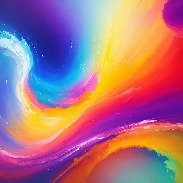 Pintura abstrata com cores vibrantes geradas pela IA