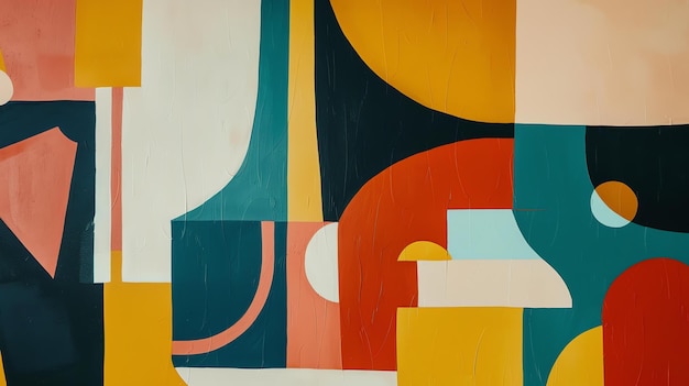 Foto pintura abstrata com formas geométricas em cores brilhantes