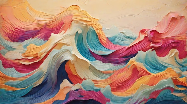 Pintura abstrata com fundo de cores vibrantes