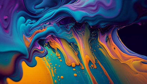 pintura abstrata com uma rica paleta de cores e textura