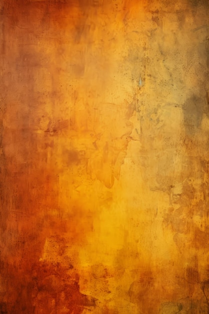 Pintura abstrata com uma textura áspera em tons de laranja e amarelo
