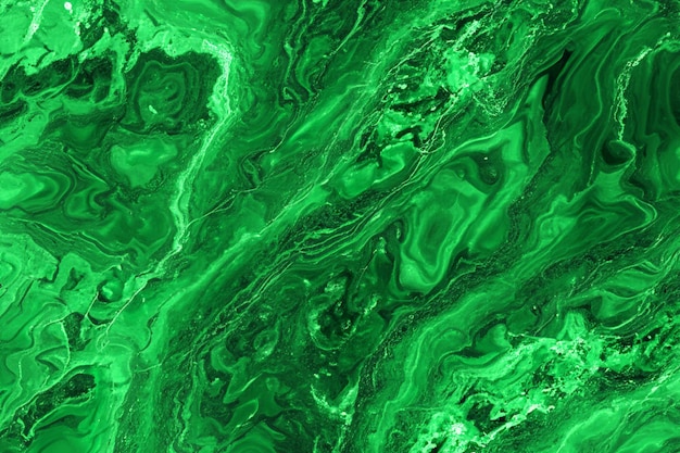 Pintura abstrata de cor verde líquido e cor branca de textura de mármore desenho de fundo