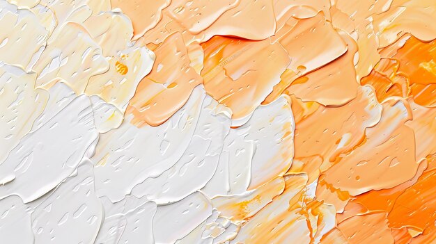 Pintura abstrata de cores laranja e branca
