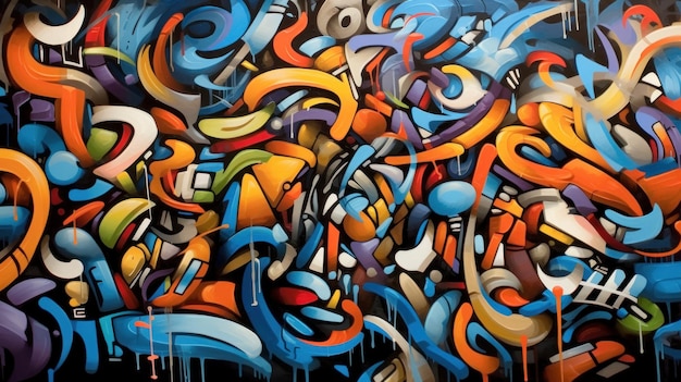 Pintura abstrata de graffiti