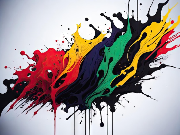 Pintura abstrata e tinta em um arco-íris de colorido ai generativo