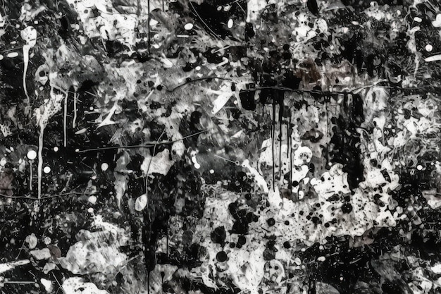 Pintura abstrata monocromática com respingos de tinta Generative AI