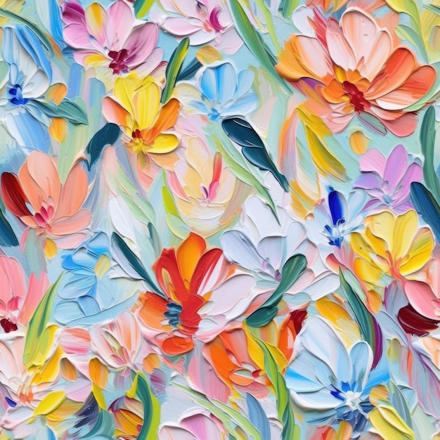 pintura acrílica espessa flores bonitas tridimensionais