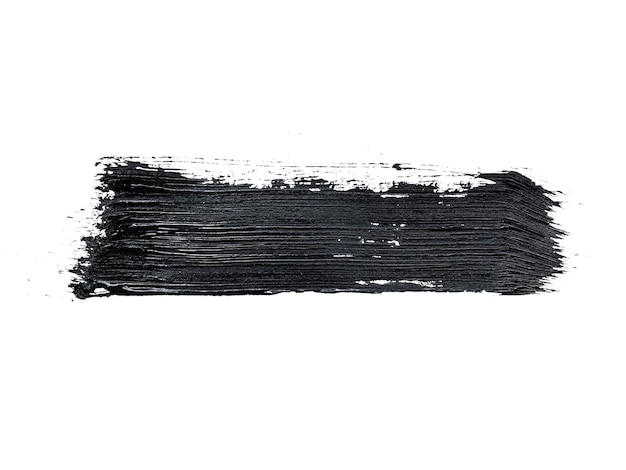 Foto pintura acrílica de trazo de pincel texturizado dibujado a mano negra aislamiento de imágenes prediseñadas de línea texturizada en la parte posterior del blanco