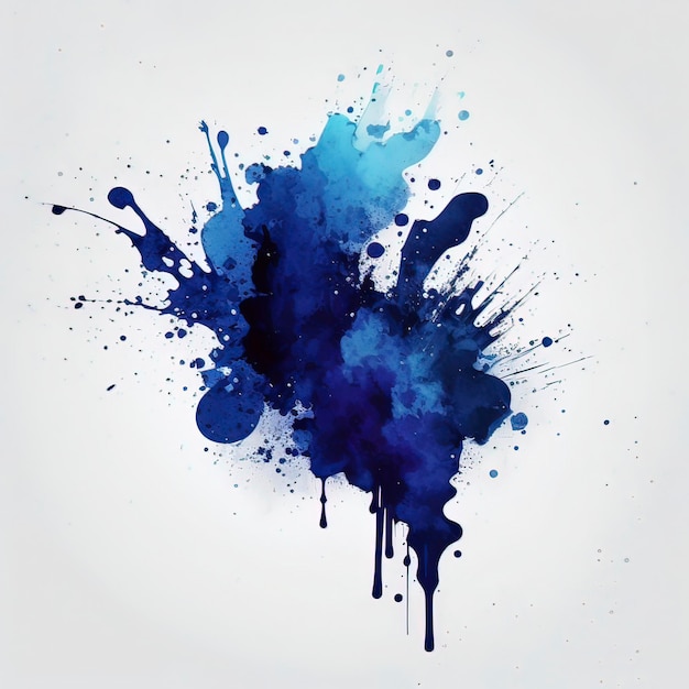 Una pintura de acuarela azul y azul con la palabra "agua" en ella.