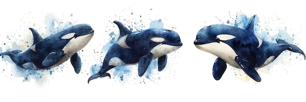 Pintura de acuarela de ballena muy linda