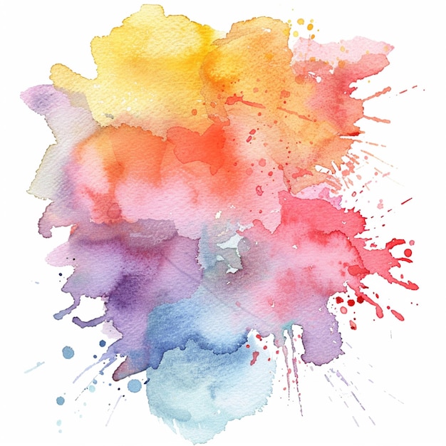 una pintura de una acuarela colorida salpicaduras de pintura en un fondo blanco generativo ai