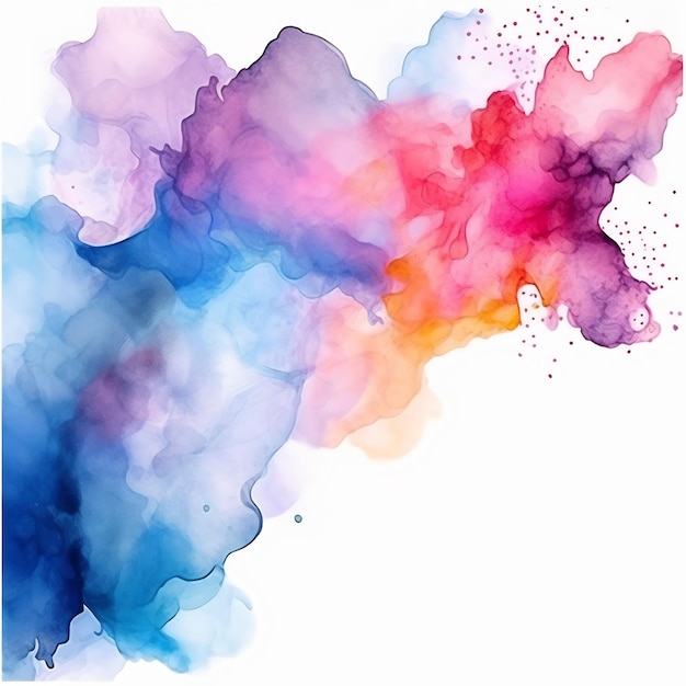 Una pintura de acuarela de coloridos toques de colores del arco iris