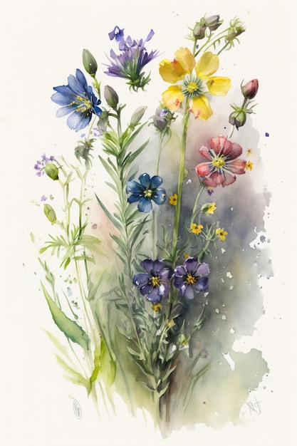 Una pintura de acuarela de flores por persona.