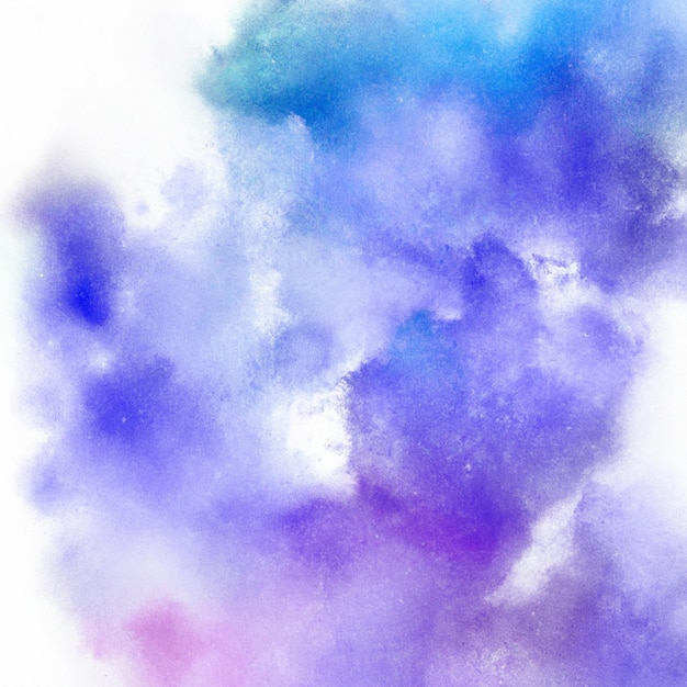 Una pintura de acuarela con un fondo morado y azul.