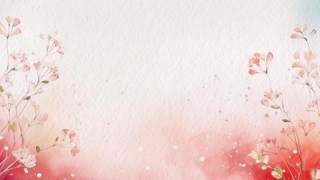 Pintura acuarela de un fondo rojo y blanco con un fondo rosa y la palabra amor.