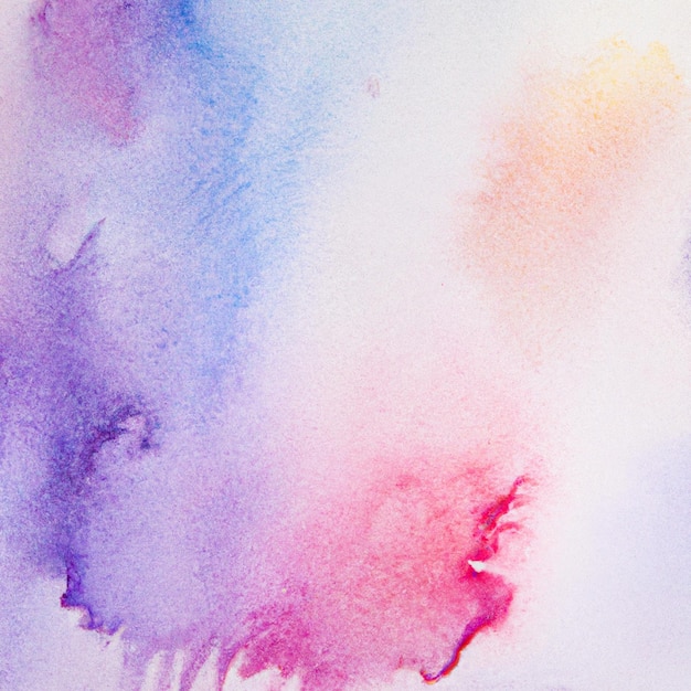 Una pintura de acuarela con un fondo rosa y azul.