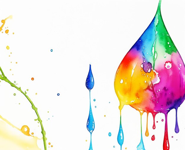 Pintura en acuarela de gotas de agua multicolores naturales en papel imagen de papel tapiz HD