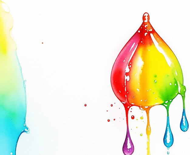 Pintura en acuarela de gotas de agua multicolores naturales en papel imagen de papel tapiz HD